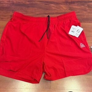 Reebok Red Moisture Management  Sports Shorts